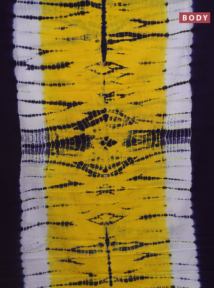 Jaipur cotton saree blue and yellow with tie & dye prints and simple border