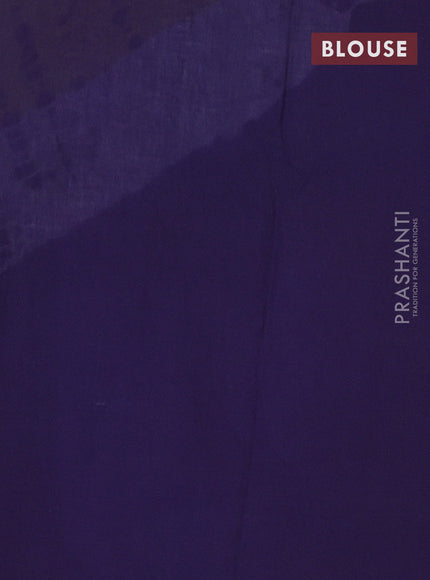 Jaipur cotton saree blue and yellow with tie & dye prints and simple border