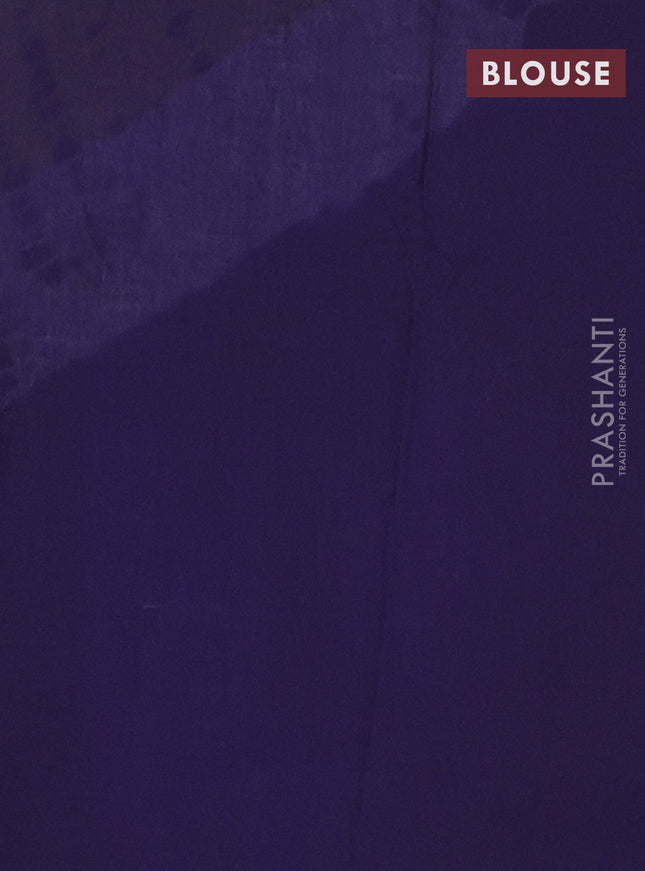 Jaipur cotton saree blue and yellow with tie & dye prints and simple border