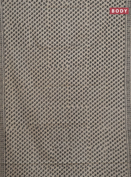 Jaipur cotton saree cream and yellow with butta prinrs and printed border