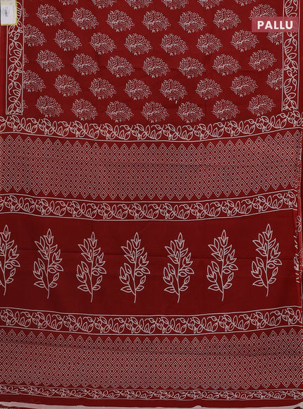 Jaipur cotton saree red with butta prinrs in borderless style