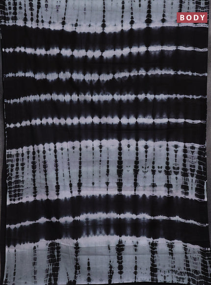 Jaipur cotton saree black and grey with tie & dye prints in borderless style