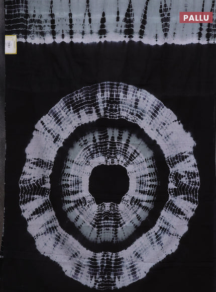 Jaipur cotton saree black and grey with tie & dye prints in borderless style