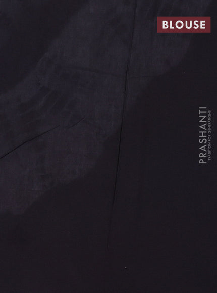 Jaipur cotton saree black and grey with tie & dye prints in borderless style