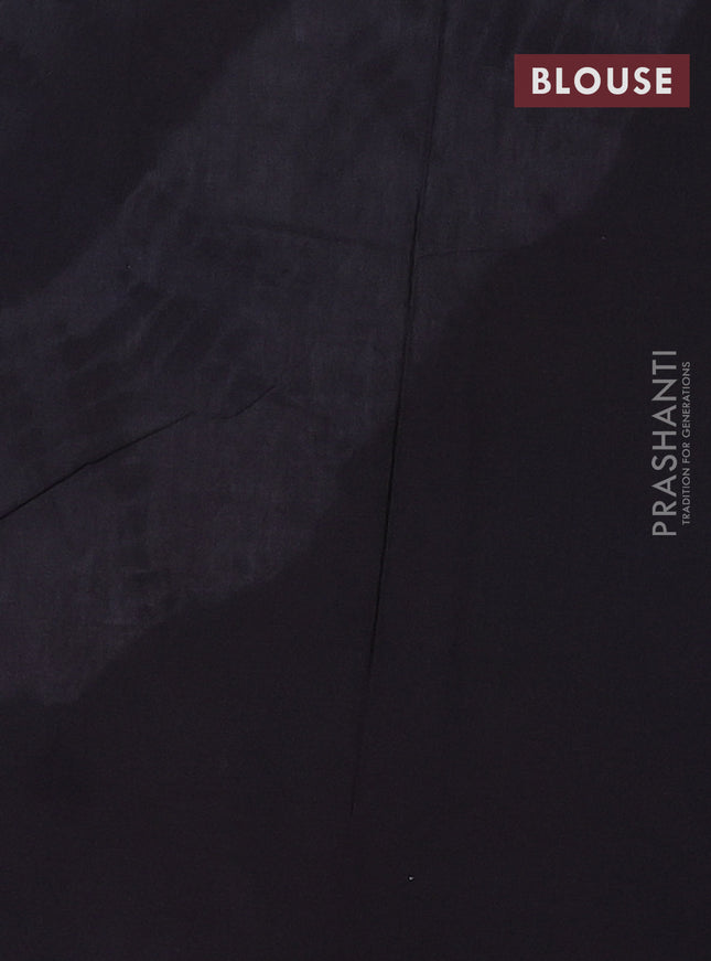 Jaipur cotton saree black and grey with tie & dye prints in borderless style