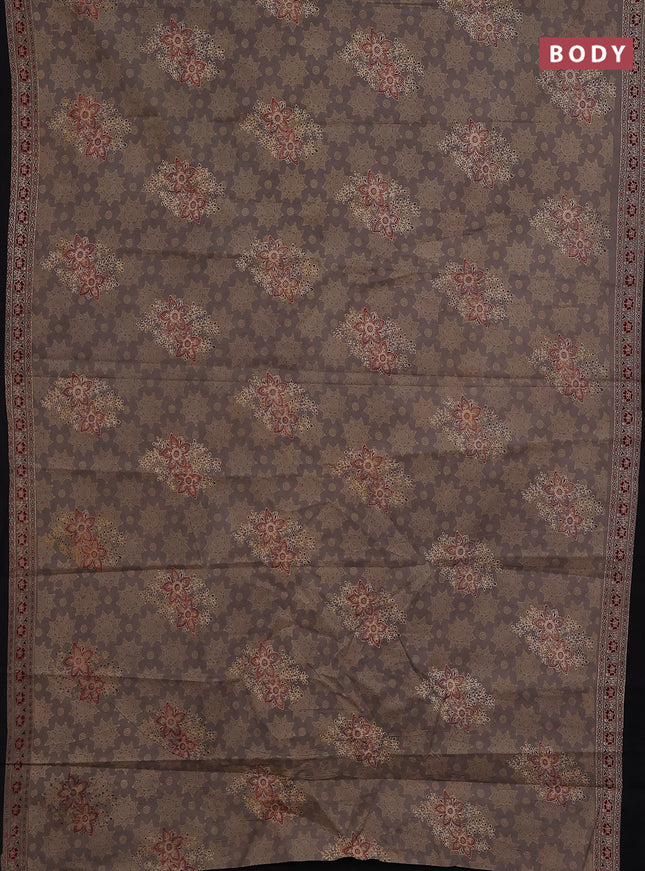 Jaipur cotton saree grey and black with butta prints and printed border