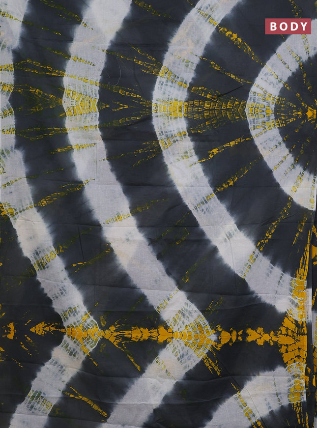 Jaipur cotton saree grey with tie & dye prints in borderless style