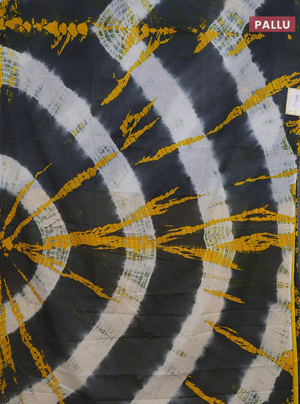 Jaipur cotton saree grey with tie & dye prints in borderless style