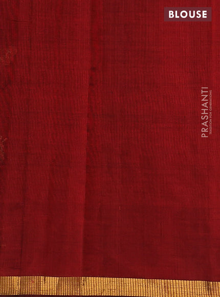 Silk cotton saree maroon with allover embroidery work and zari woven border