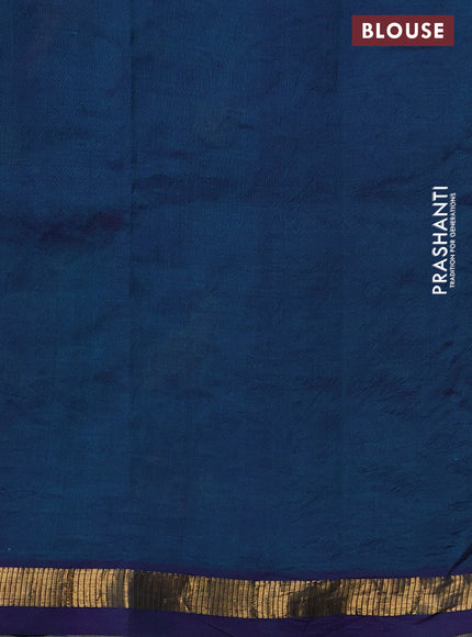 Silk cotton saree dual shade of greenish violet with allover embroidery work and zari woven border