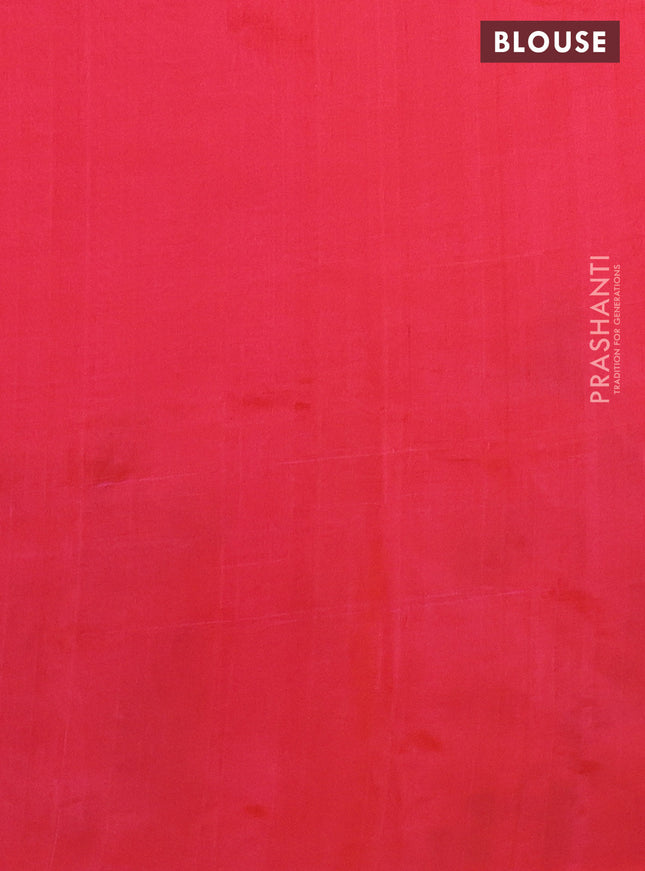 Silk cotton saree dual shade of pinkish orange with plain body and long kutchi embroidery border