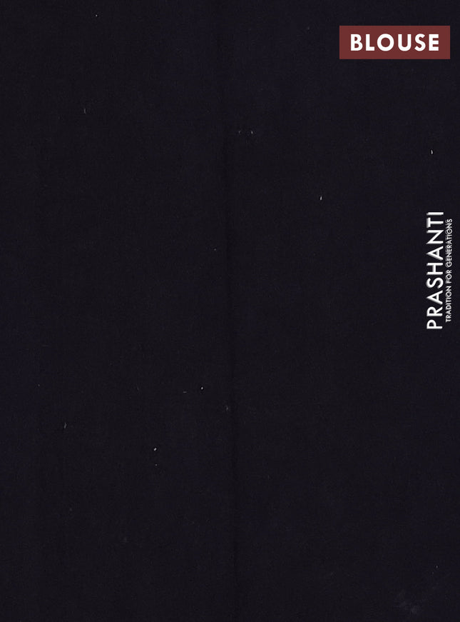 Jaipur cotton saree black and indigo blue with allover ajrakh prints and printed border