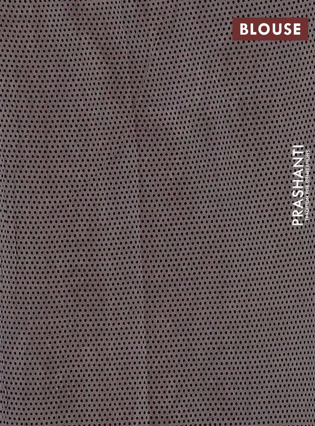 Jaipur cotton saree beige and black with allover prints and printed border