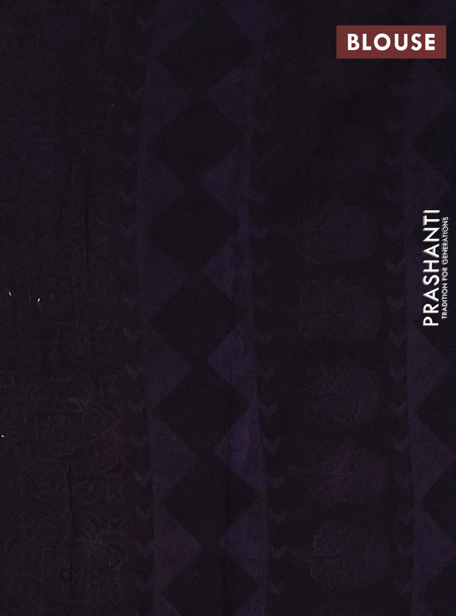 Jaipur cotton saree black and grey shade with allover prints and printed border