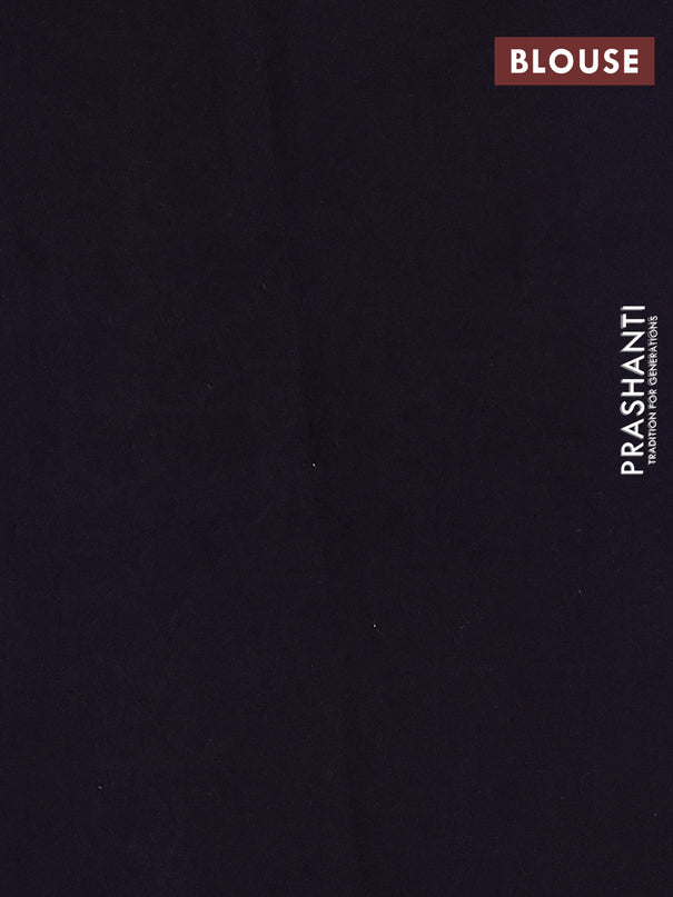 Jaipur cotton saree indigo blue and black with allover prints and printed border