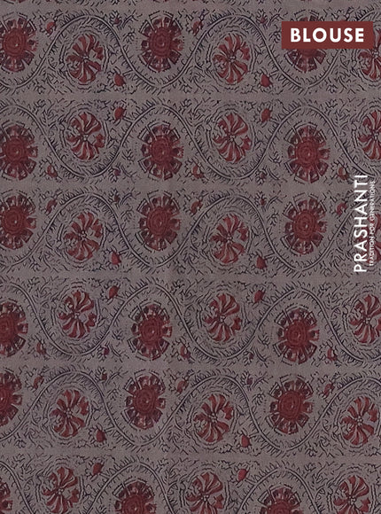 Jaipur cotton saree grey and black with allover prints and printed border