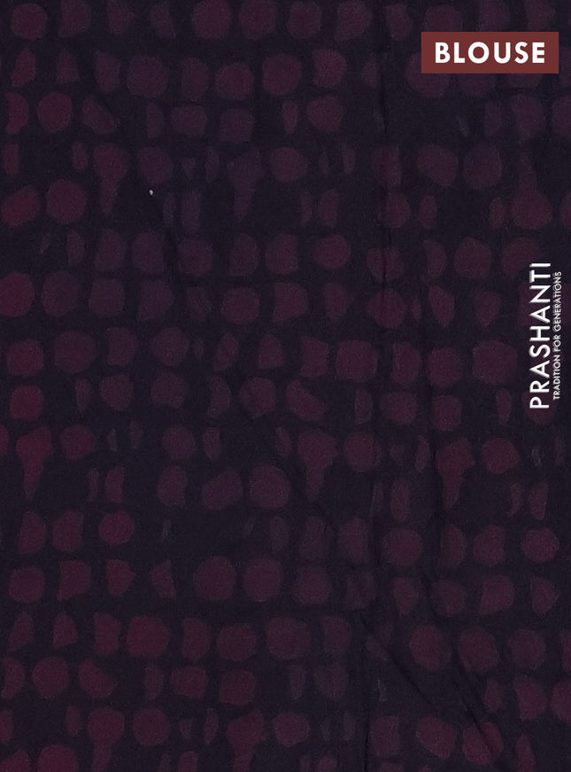 Jaipur cotton saree wine shade and black with allover kalamkari prints and printed border