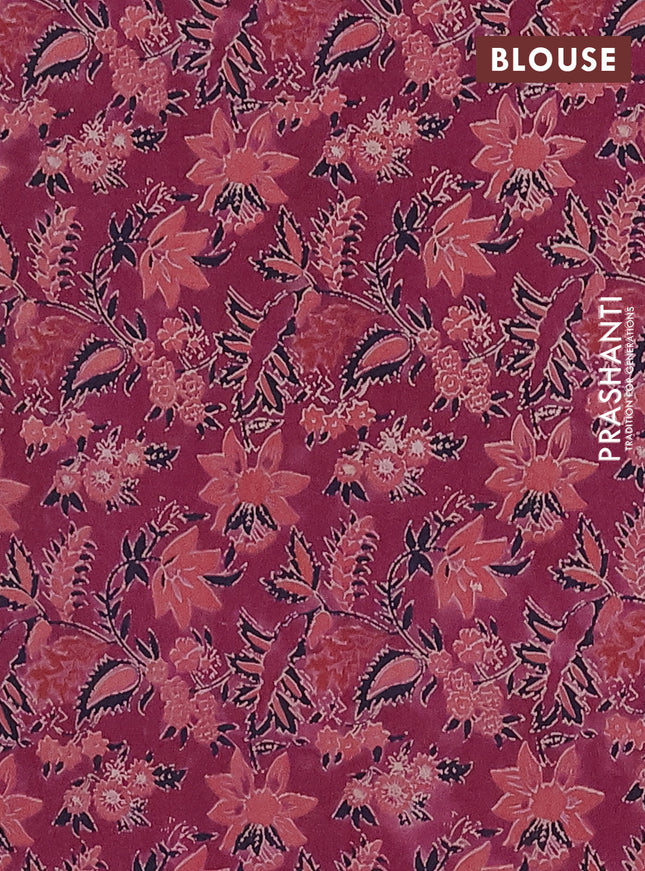 Jaipur cotton saree grey shade and black with allover kalamkari prints and printed border