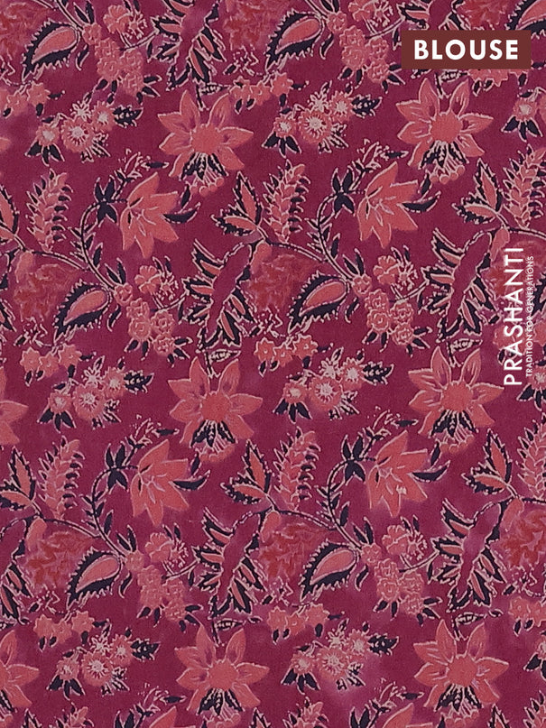 Jaipur cotton saree grey shade and black with allover kalamkari prints and printed border