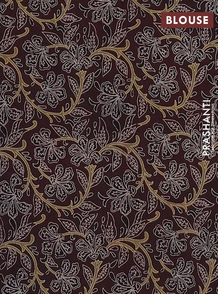 Jaipur cotton saree deep maroon with ajrakh butta prints and printed border