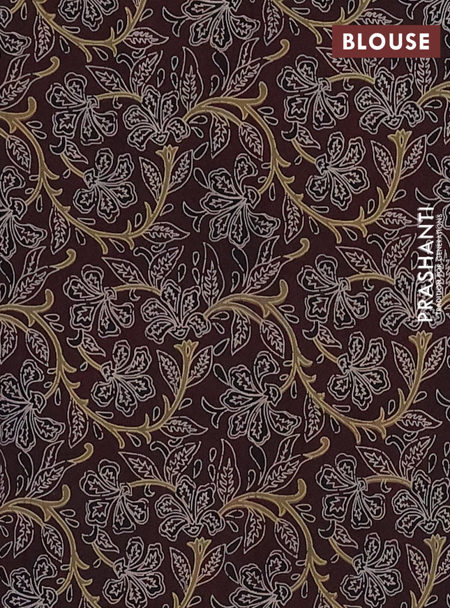 Jaipur cotton saree deep maroon with ajrakh butta prints and printed border