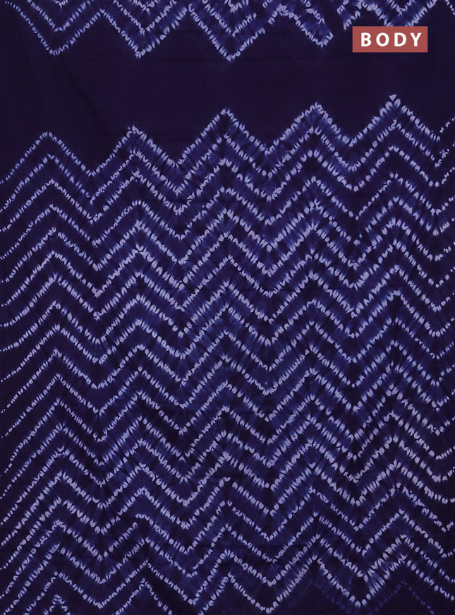 Jaipur cotton saree blue with allover shibori prints in borderless style