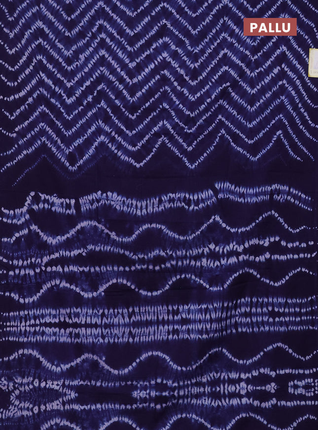 Jaipur cotton saree blue with allover shibori prints in borderless style