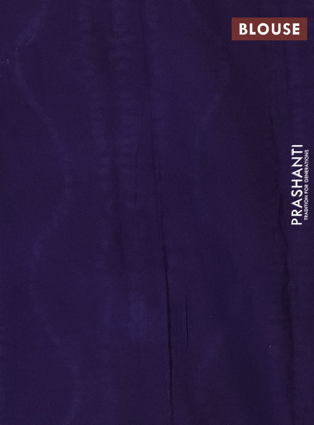 Jaipur cotton saree blue with allover shibori prints in borderless style