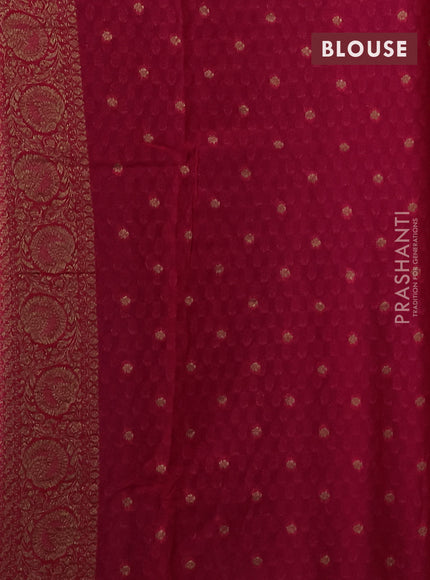 Banarasi semi georgette saree blue and pink with allover thread & zari woven buttas and woven border