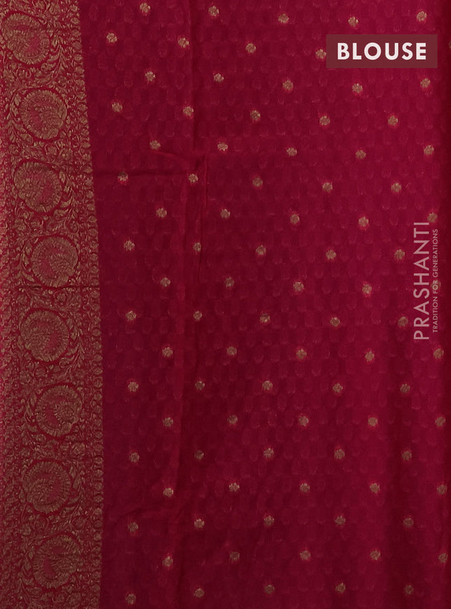 Banarasi semi georgette saree blue and pink with allover thread & zari woven buttas and woven border