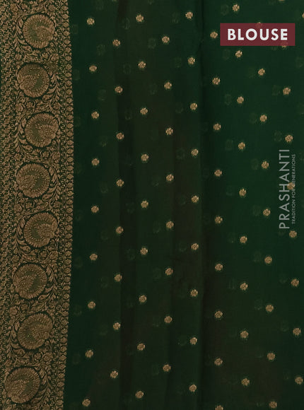 Banarasi semi georgette saree pink and green with allover thread & zari woven buttas and woven border