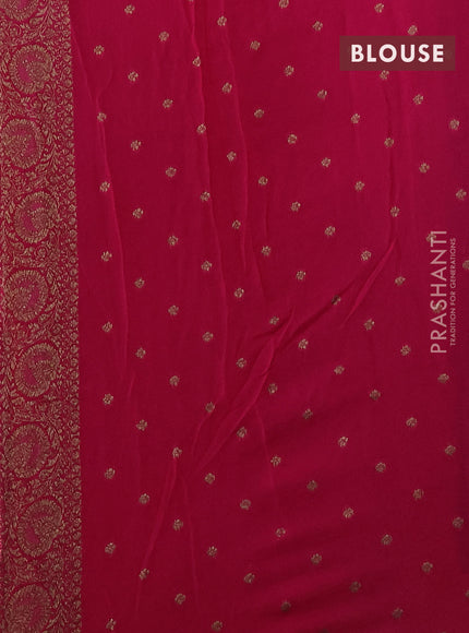 Banarasi semi georgette saree violet and pink with allover thread & zari woven buttas and woven border