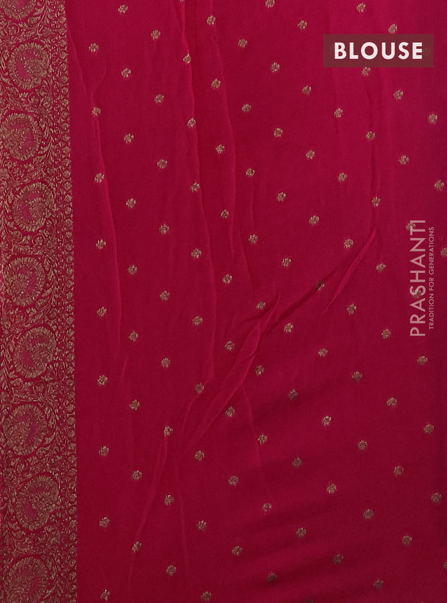 Banarasi semi georgette saree violet and pink with allover thread & zari woven buttas and woven border