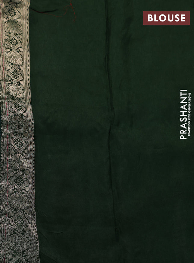 Banarasi silk saree red and green with allover zari weaves and zari woven border