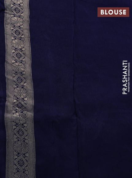 Banarasi silk saree teal green and blue with allover zari weaves and zari woven border