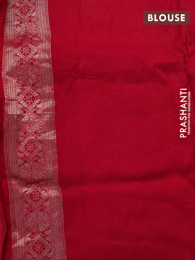 Banarasi silk saree rustic orange with allover zari weaves and zari woven border