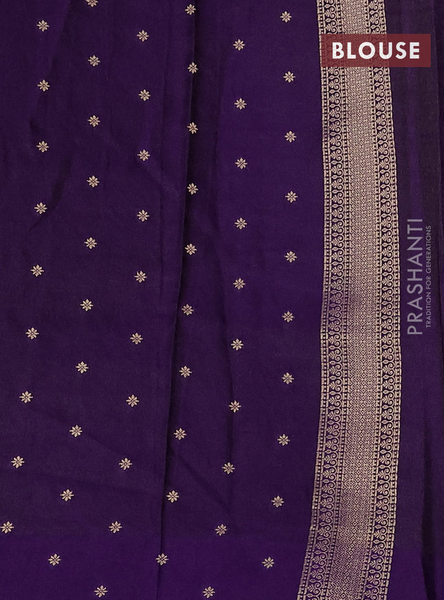 Banarasi mushru silk saree violet with allover zari weaves and zari woven border