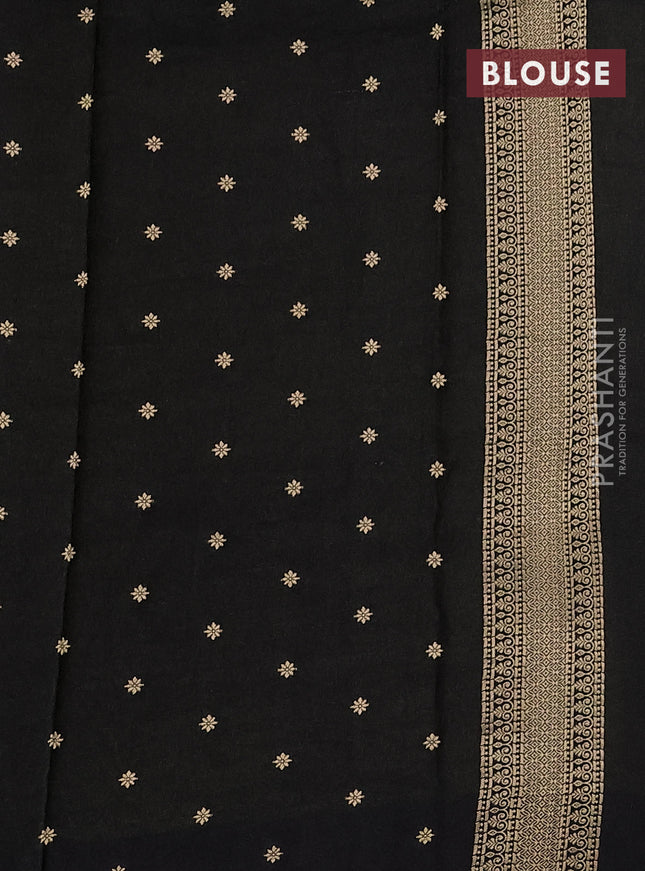 Banarasi mushru silk saree black with allover zari weaves and zari woven border
