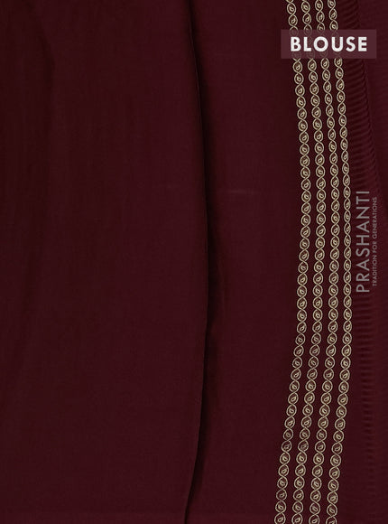 Banarasi mushru silk saree maroon with allover stripes pattern & zari weaves and satin border