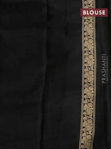 Banarasi mushru silk saree black with allover zari weaves and zari woven border