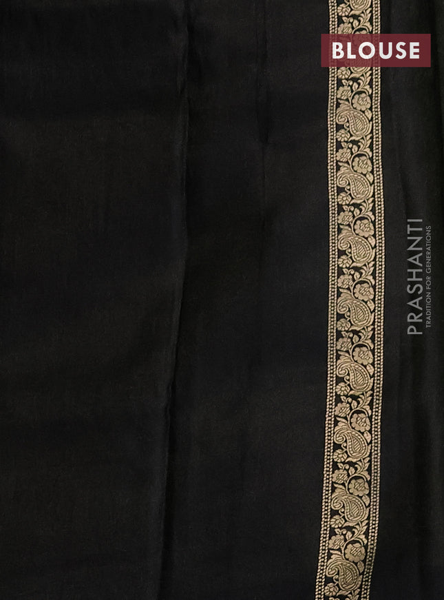 Banarasi mushru silk saree black with allover zari weaves and zari woven border