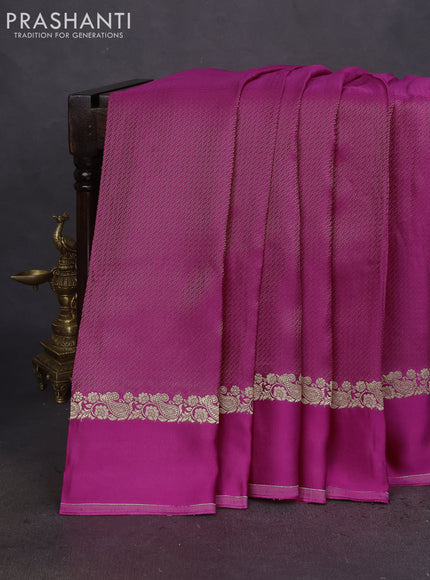 Banarasi mushru silk saree pink with allover zari weaves and zari woven border