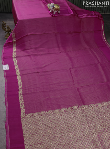 Banarasi mushru silk saree pink with allover zari weaves and zari woven border