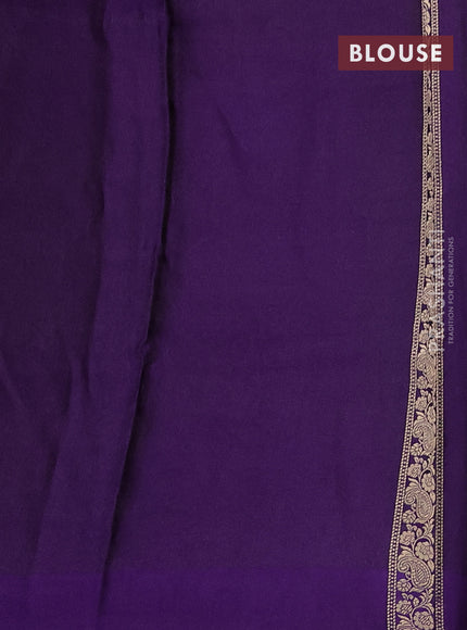 Banarasi mushru silk saree violet with allover zari weaves and zari woven border