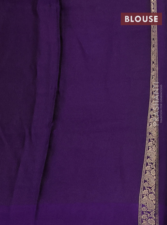 Banarasi mushru silk saree violet with allover zari weaves and zari woven border