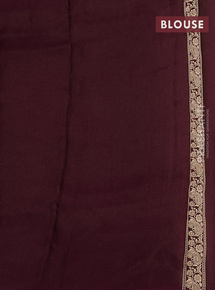 Banarasi mushru silk saree wine shade with allover zari weaves and zari woven border