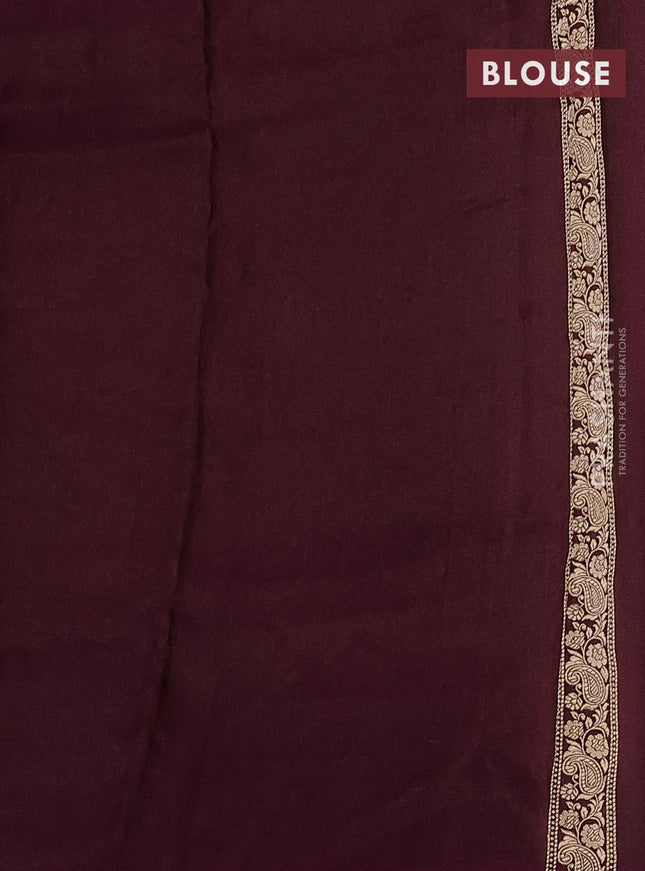 Banarasi mushru silk saree wine shade with allover zari weaves and zari woven border
