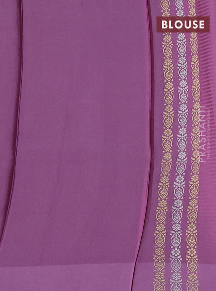 Banarasi mushru silk saree mild lavender with allover stripes pattern & zari weaves and satin border