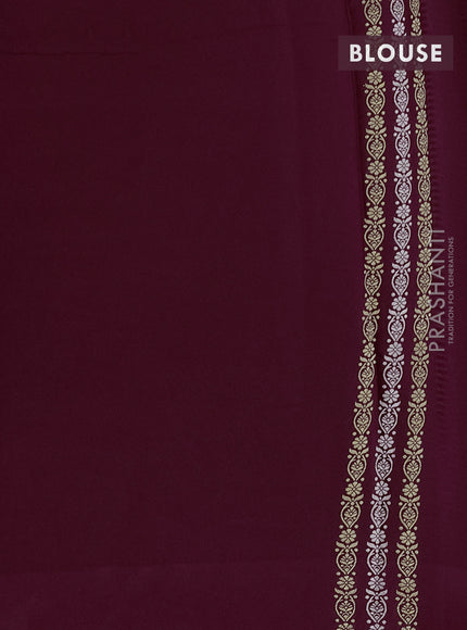 Banarasi mushru silk saree maroon with allover stripes pattern & zari weaves and satin border