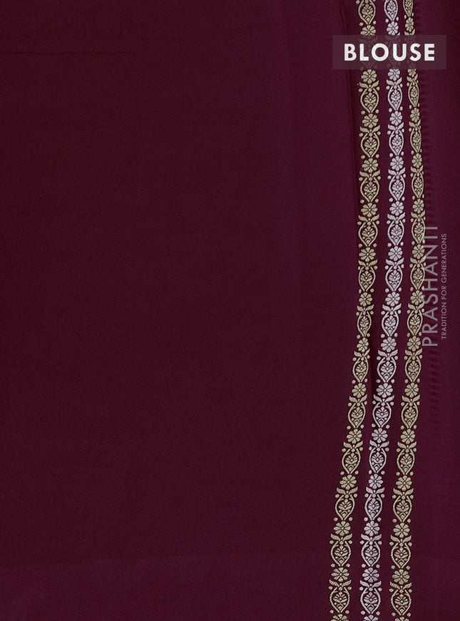 Banarasi mushru silk saree maroon with allover stripes pattern & zari weaves and satin border